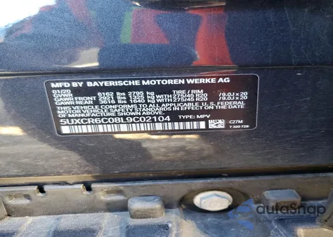 2020 BMW X5 xDrive40I from USA, damaged, VIN 5UXCR6C08L9C02104